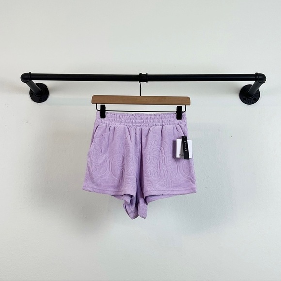 NWT O’Neill Cabana Tile Terrycloth Pull On Shorts in Purple - Picture 5 of 9
